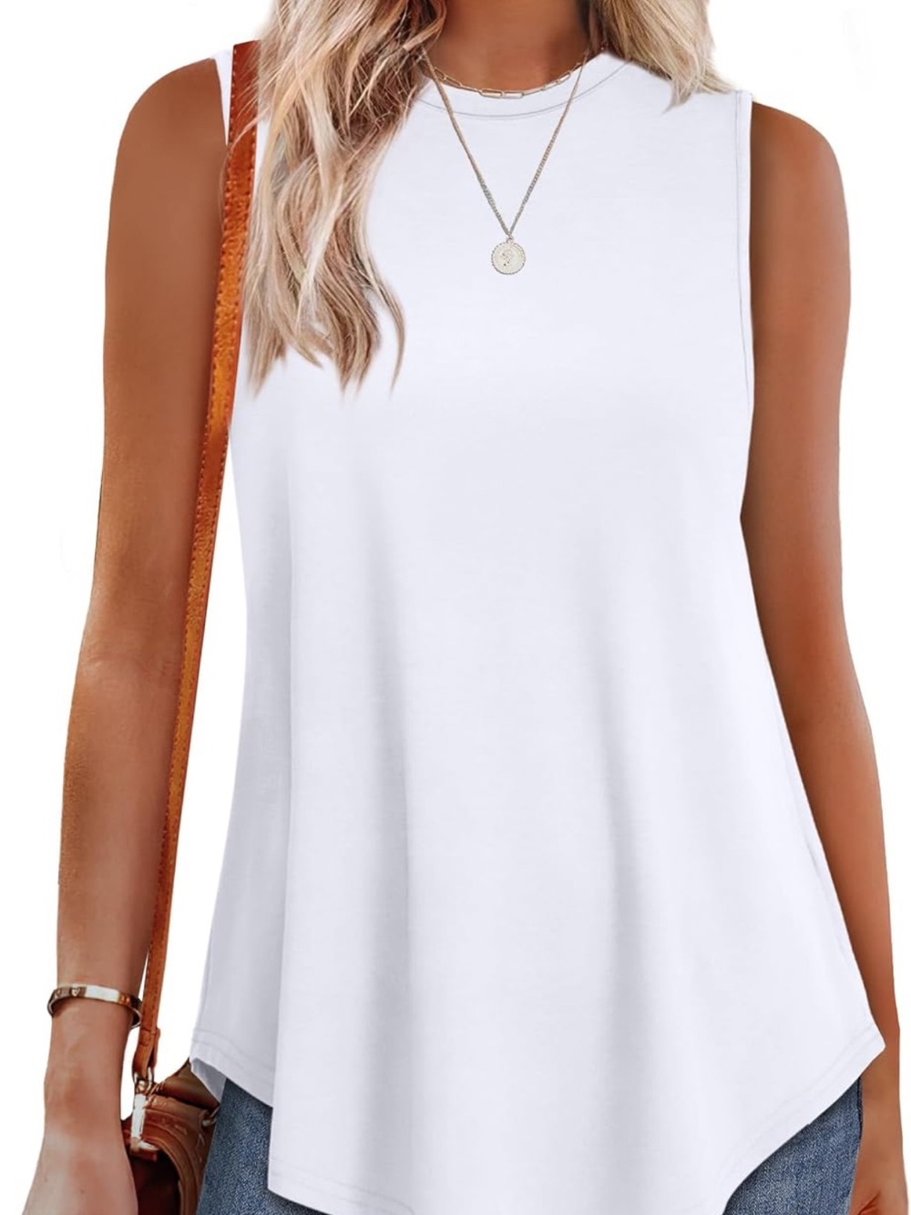 OFEEFAN High Neck Tank Top for Women Loose Fit Sleeveless Top Size Small